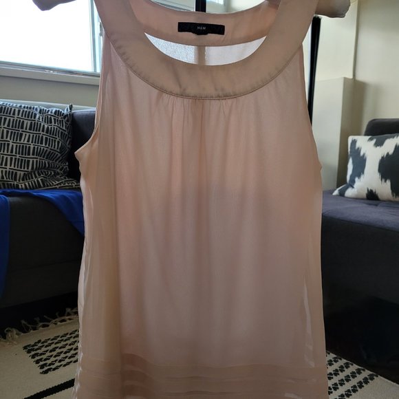 Blush pink lined chiffon sleeveless top blouse cami shirt size small - Picture 3 of 7